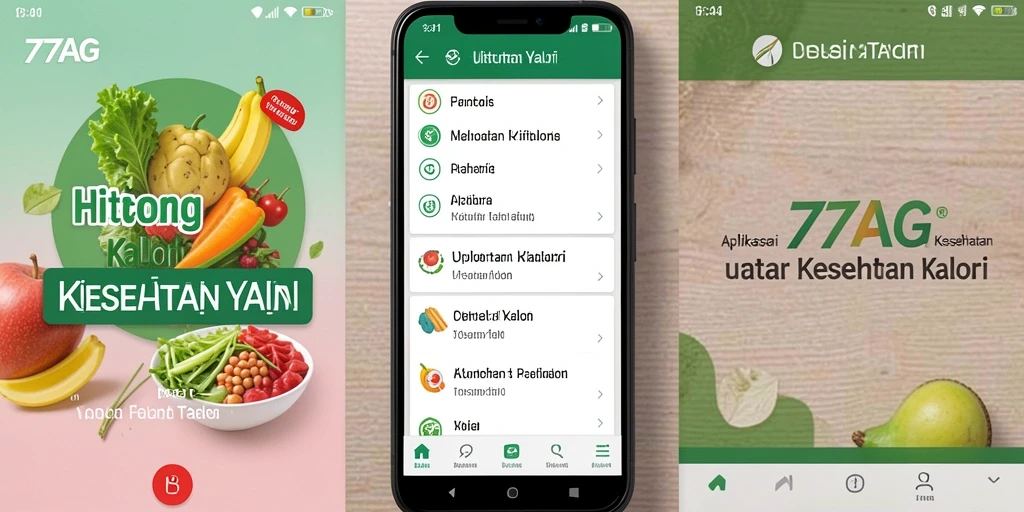 Tampilan antarmuka 77AG yang intuitif dan mudah digunakan untuk menghitung kalori.