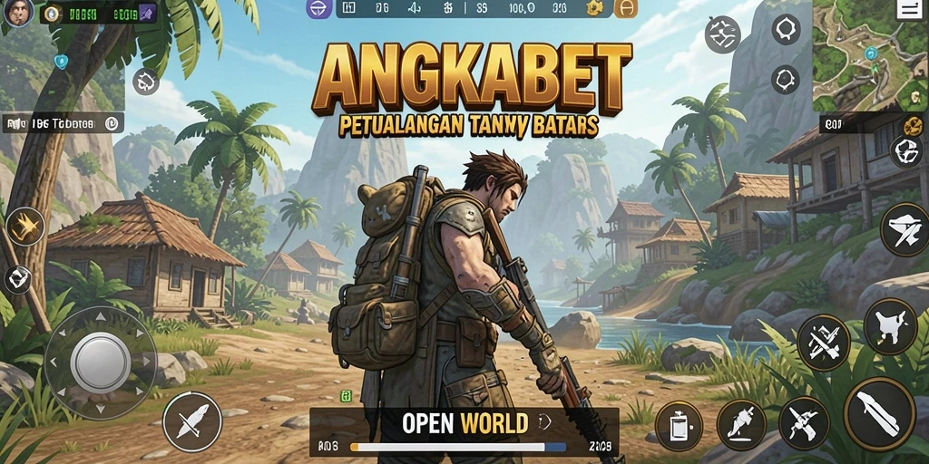 Screenshot antarmuka <strong>ANGKABET</strong> menampilkan lingkungan Open World yang menakjubkan.