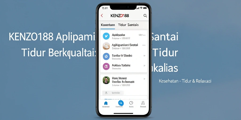 Tampilan antarmuka sederhana KENZO188 untuk Tidur & Relaksasi.