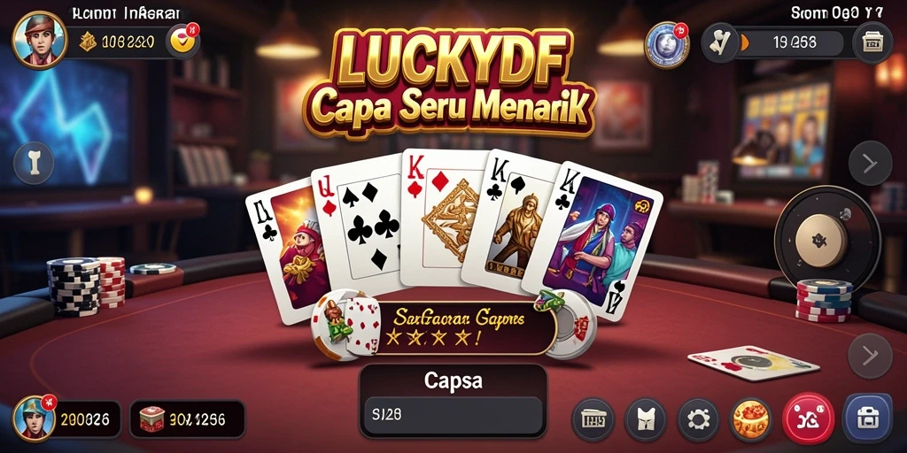Screenshot LUCKYDF menampilkan gameplay Capsa yang menarik.