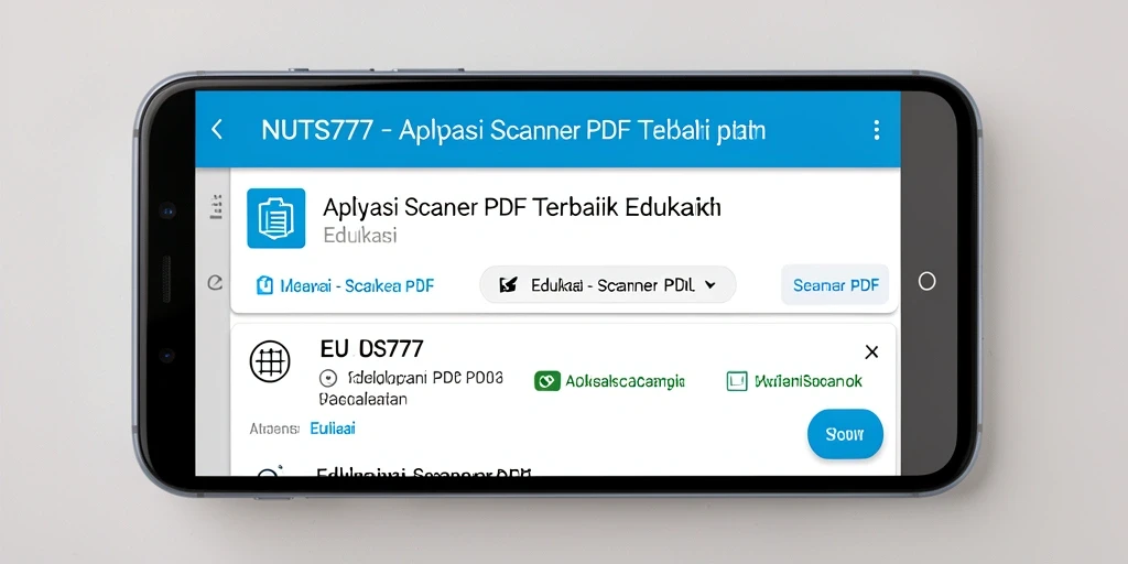 Antarmuka aplikasi NUTS777 dengan fitur pemindaian PDF yang profesional.