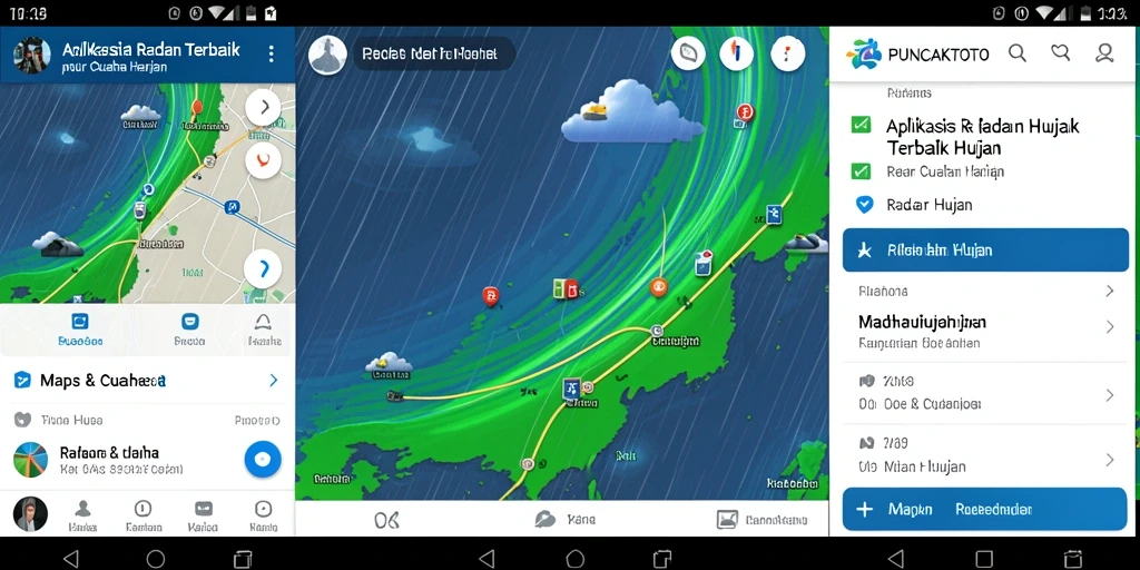 Tampilan antarmuka aplikasi PUNCAKTOTO dengan fitur Radar Hujan.