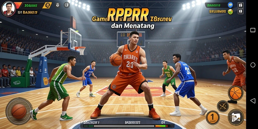 Antarmuka RPRR menampilkan gameplay basket yang menarik dan interaktif.
