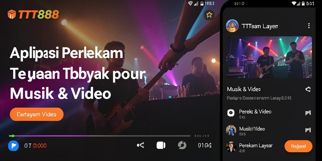 Tampilan antarmuka pengguna TTT888 yang intuitif dan fungsi perekam layar.