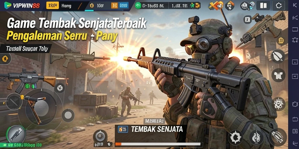 Tampilan antarmuka VIPWIN88 saat bertempur di medan perang.