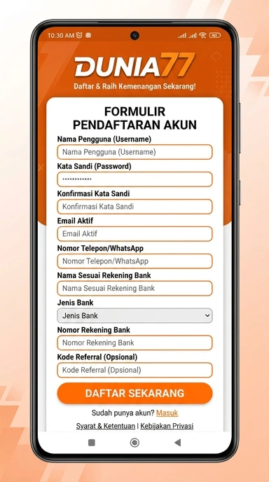 Panduan Lengkap Registrasi Akun Dunia77
